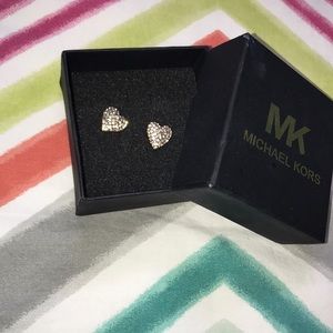 michael kors rose gold sparkly earrings